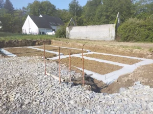 Terrassement avec fouille en rigole pour fondations